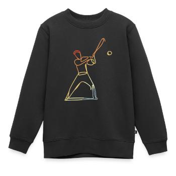 Vintage Baseball Spieler - Kinder Premium Organic Sweatshirt - Schwarz - Vorne - AI Model Kid Female (0cm)