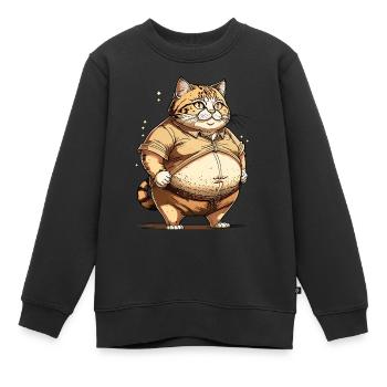 KATZE DICK - Kinder Premium Organic Sweatshirt - Schwarz - Vorne - AI Model Kid Female (0cm)