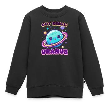 Uranus hat Ringe? Uranus hat welche! - Kinder Premium Organic Sweatshirt - Schwarz - Vorne - AI Model Kid Female (0cm)