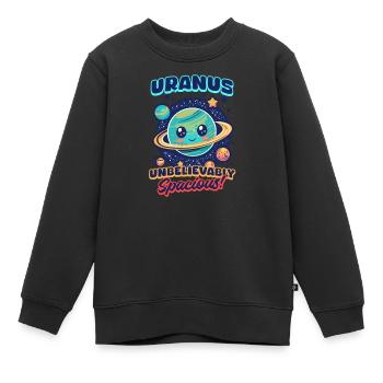 Uranus Uranus: Unglaublich geräumig! - Kinder Premium Organic Sweatshirt - Schwarz - Vorne - AI Model Kid Female (0cm)