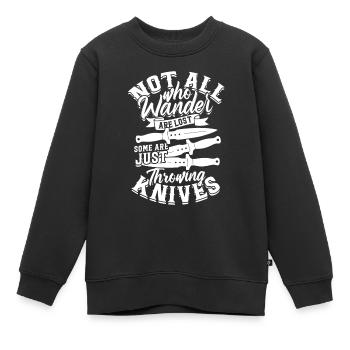 Knife Thrower Knife Throwing Knife Throwing - Kids Premium Organic Sweatshirt - black - Front - AI Model Kid Female (0cm)