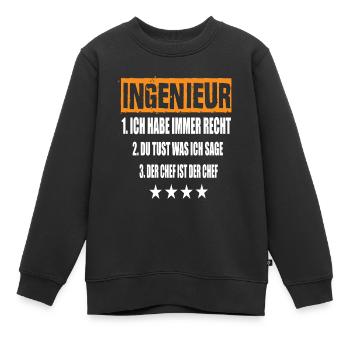 Ingenieur - Kinder Premium Organic Sweatshirt - Schwarz - Vorne - AI Model Kid Female (0cm)