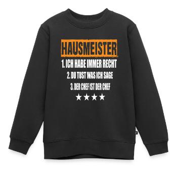 Gardien - Sweat Premium enfant bio - noir - Devant - AI Model Kid Female (0cm)