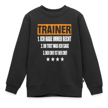 Entraîneur - Sweat Premium enfant bio - noir - Devant - AI Model Kid Female (0cm)