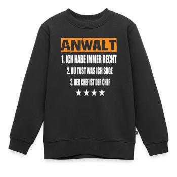 Anwalt - Kinder Premium Organic Sweatshirt - Schwarz - Vorne - AI Model Kid Female (0cm)