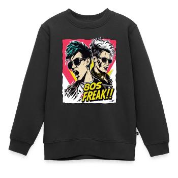 Popmusik-Kultur und 80er-Jahre-Freak - Kinder Premium Organic Sweatshirt - Schwarz - Vorne - AI Model Kid Female (0cm)