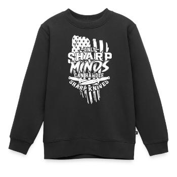 Knife Thrower Knife Throwing Knife Throwing - Kids Premium Organic Sweatshirt - black - Front - AI Model Kid Female (0cm)