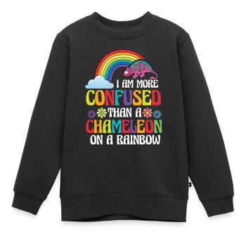 Ich Bin Verwirrter Als Ein Chamäleon - Kinder Premium Organic Sweatshirt - Schwarz - Vorne - AI Model Kid Female (0cm)