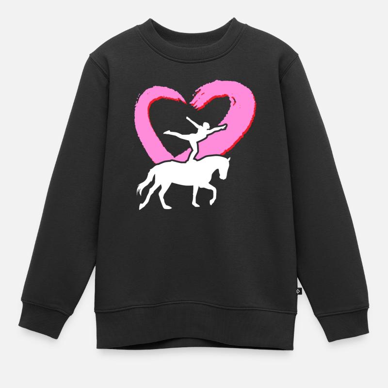 Aime le cadeau de voltige à cheval - Sweat Premium enfant bio - noir