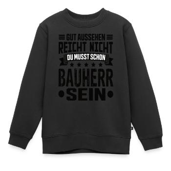 Constructeur Constructeur Constructeur de maison Maison Cérémonie d’achèvement - Sweat Premium enfant bio - noir - Devant - AI Model Kid Female (0cm)
