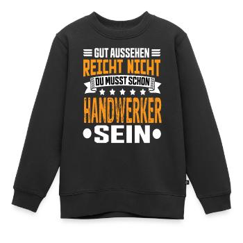 Artisan - Sweat Premium enfant bio - noir - Devant - AI Model Kid Female (0cm)