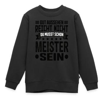 Meister - Kinder Premium Organic Sweatshirt - Schwarz - Vorne - AI Model Kid Female (0cm)