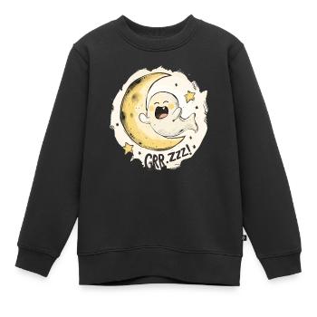 Niedlicher verschlafener Geist: Mond und Sterne - Kinder Premium Organic Sweatshirt - Schwarz - Vorne - AI Model Kid Female (0cm)