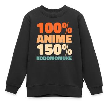 Manga d’anime - Sweat Premium enfant bio - noir - Devant - AI Model Kid Female (0cm)