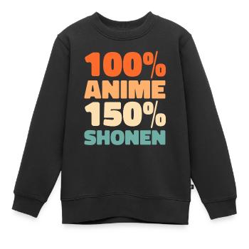 Manga d’anime - Sweat Premium enfant bio - noir - Devant - AI Model Kid Female (0cm)