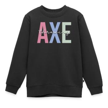 Lanceur de hache - Sweat Premium enfant bio - noir - Devant - AI Model Kid Female (0cm)