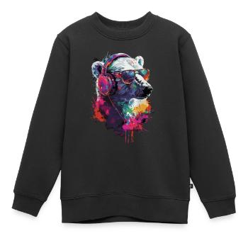 Polar Bär - Kinder Premium Organic Sweatshirt - Schwarz - Vorne - AI Model Kid Female (0cm)