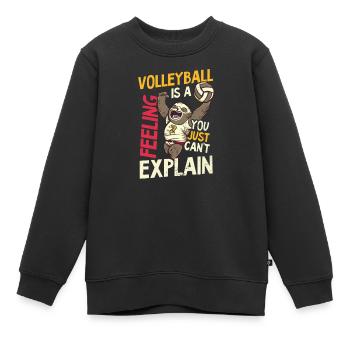 Volleyballspieler ist ein Gefühl, das man nicht erklären kann - Kinder Premium Organic Sweatshirt - Schwarz - Vorne - AI Model Kid Female (0cm)