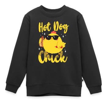 Hot Dog Adult Chicken Girl Hot Dog - Kinder Premium Organic Sweatshirt - Schwarz - Vorne - AI Model Kid Female (0cm)