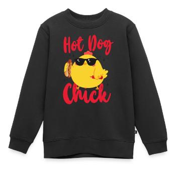Hot Dog Adult Chicken Girl Hot Dog - Kinder Premium Organic Sweatshirt - Schwarz - Vorne - AI Model Kid Female (0cm)