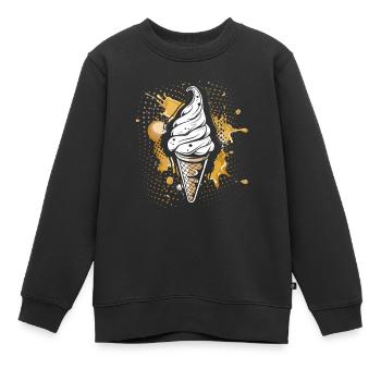 Cornet de crème glacée Éclaboussures de couleur - Sweat Premium enfant bio - noir - Devant - AI Model Kid Female (0cm)