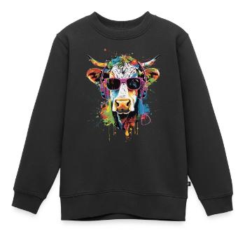 Irish Kuh - Kinder Premium Organic Sweatshirt - Schwarz - Vorne - AI Model Kid Female (0cm)