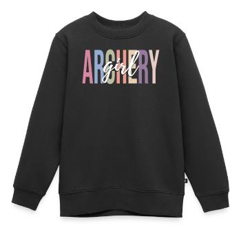 Archer arc et flèche - Sweat Premium enfant bio - noir - Devant - AI Model Kid Female (0cm)