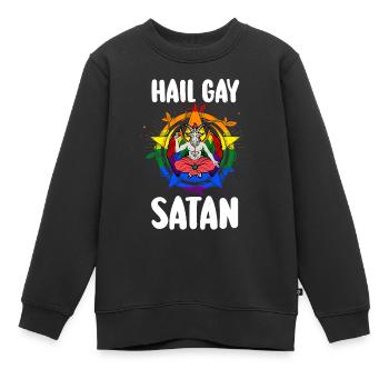Hail Gay Satan Goth Gay Pride Baphomet Lgbt Pride - Kinder Premium Organic Sweatshirt - Schwarz - Vorne - AI Model Kid Female (0cm)