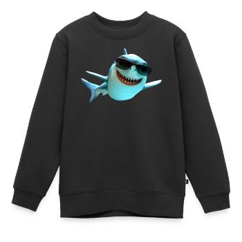 Requin Requin Requin Tigre Requin Requin Gris Grand Requin Blanc - Sweat Premium enfant bio - noir - Devant - AI Model Kid Female (0cm)