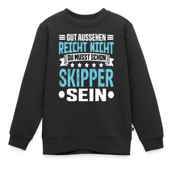 Skipper - Kinder Premium Organic Sweatshirt - Schwarz - Vorne - AI Model Kid Female (0cm)