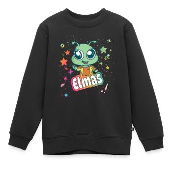 ELMAS - Schöner Mädchen Name mit niedlichem Alien - Kinder Premium Organic Sweatshirt - Schwarz - Vorne - AI Model Kid Female (0cm)