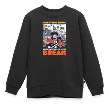 Spectacle de la mi-temps de la maman de football : maman prend une pause-café - Sweat Premium enfant bio - noir - Devant - AI Model Kid Female (0cm)
