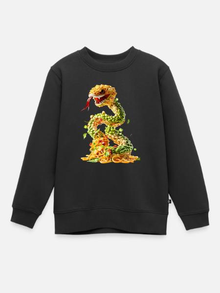 Schlange Nudeln - Kinder Premium Organic Sweatshirt - Schwarz