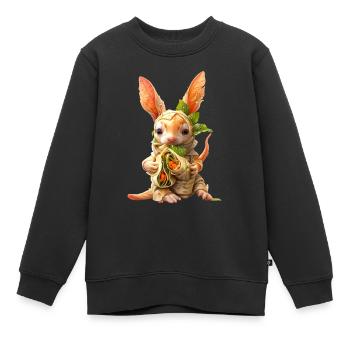 Rouleaux de printemps Aardvark - Sweat Premium enfant bio - noir - Devant - AI Model Kid Female (0cm)
