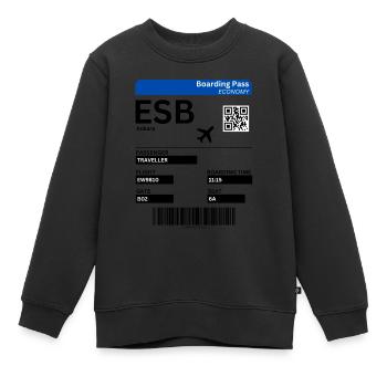 Billet d’embarquement à Ankara Turquie Idée de vacances - Sweat Premium enfant bio - noir - Devant - AI Model Kid Female (0cm)