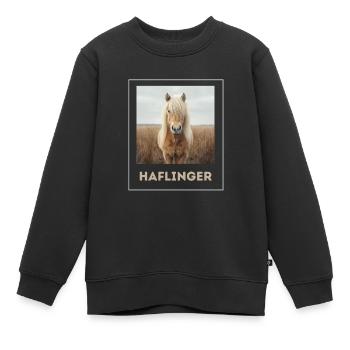 Haflinger Cheval Sucré - Sweat Premium enfant bio - noir - Devant - AI Model Kid Female (0cm)