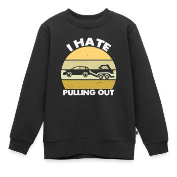 Lustige Bootsbootkapitän Herauszuziehen - Kinder Premium Organic Sweatshirt - Schwarz - Vorne - AI Model Kid Female (0cm)