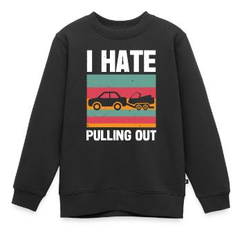 Lustige Bootsbootkapitän Herauszuziehen - Kinder Premium Organic Sweatshirt - Schwarz - Vorne - AI Model Kid Female (0cm)
