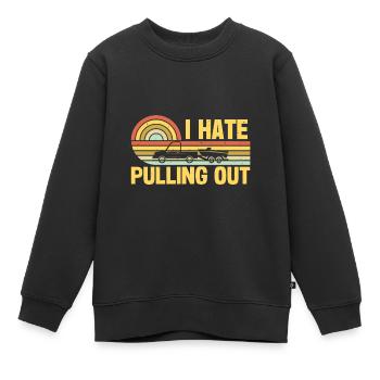 Lustige Bootsbootkapitän Herauszuziehen - Kinder Premium Organic Sweatshirt - Schwarz - Vorne - AI Model Kid Female (0cm)