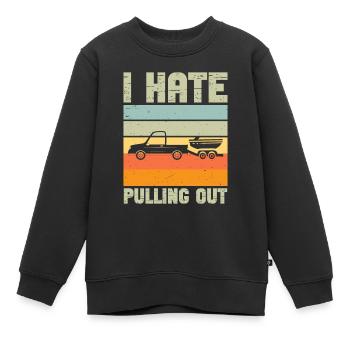 Lustige Bootsbootkapitän Herauszuziehen - Kinder Premium Organic Sweatshirt - Schwarz - Vorne - AI Model Kid Female (0cm)