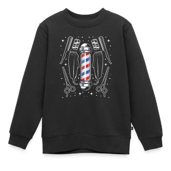 Friseur Shirt Eleganz mit jedem Schnitt - Kinder Premium Organic Sweatshirt - Schwarz - Vorne - AI Model Kid Female (0cm)