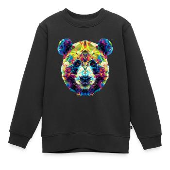 Geometric Panda - Kinder Premium Organic Sweatshirt - Schwarz - Vorne - AI Model Kid Female (0cm)