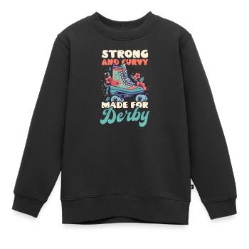 Roller Derby Stark Und Kurvig Gemacht Für Derby - Kinder Premium Organic Sweatshirt - Schwarz - Vorne - AI Model Kid Female (0cm)