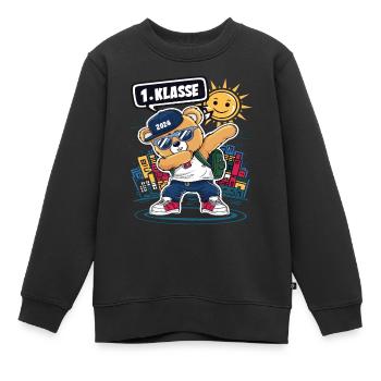 1. Klasse Teddy-Bär Schule 2024 - Kinder Premium Organic Sweatshirt - Schwarz - Vorne - AI Model Kid Female (0cm)