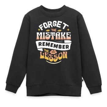Motivational Typographic Quotation Mistake Lesson - Kids Premium Organic Sweatshirt - black - Front - AI Model Kid Female (0cm)