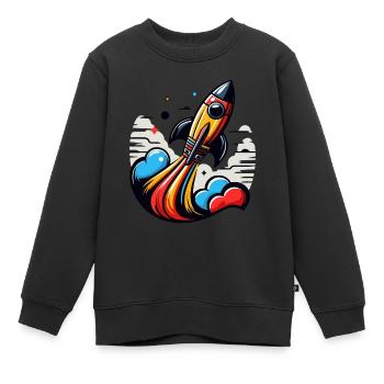 FUSÉE - Sweat Premium enfant bio - noir - Devant - AI Model Kid Female (0cm)