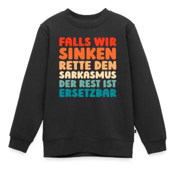 Schwarzer Humor - Kinder Premium Organic Sweatshirt - Schwarz - Vorne - AI Model Kid Female (0cm)