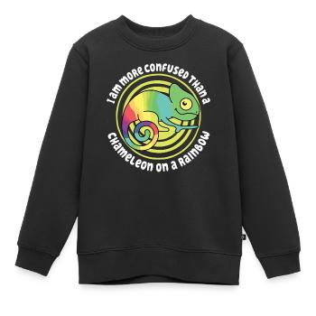 Ich Bin Verwirrter Als Ein Chamäleon - Kinder Premium Organic Sweatshirt - Schwarz - Vorne - AI Model Kid Female (0cm)