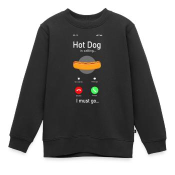 Hot Dog Adult Phone Display Hot - Kinder Premium Organic Sweatshirt - Schwarz - Vorne - AI Model Kid Female (0cm)