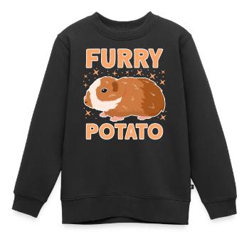Lustige Meerschweinchen-Pelz-Kartoffel-Grafik für - Kinder Premium Organic Sweatshirt - Schwarz - Vorne - AI Model Kid Female (0cm)